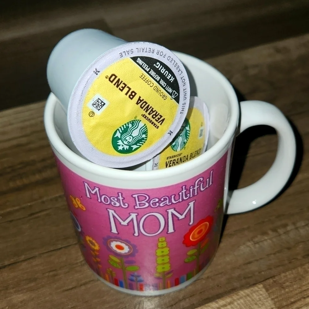 NEW! Most Beautiful Mom Coffee Mug with Starbucks Coffee  Mothers Day Gift